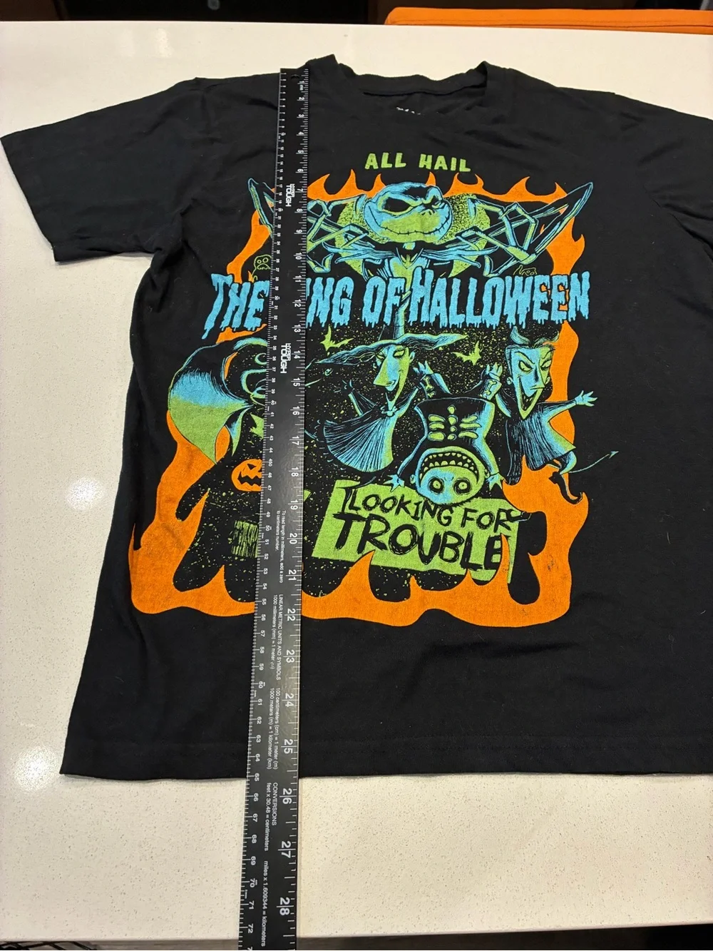 Disney The King of Halloween Graphic Tee - Black/Orange/Neon Blue-Green